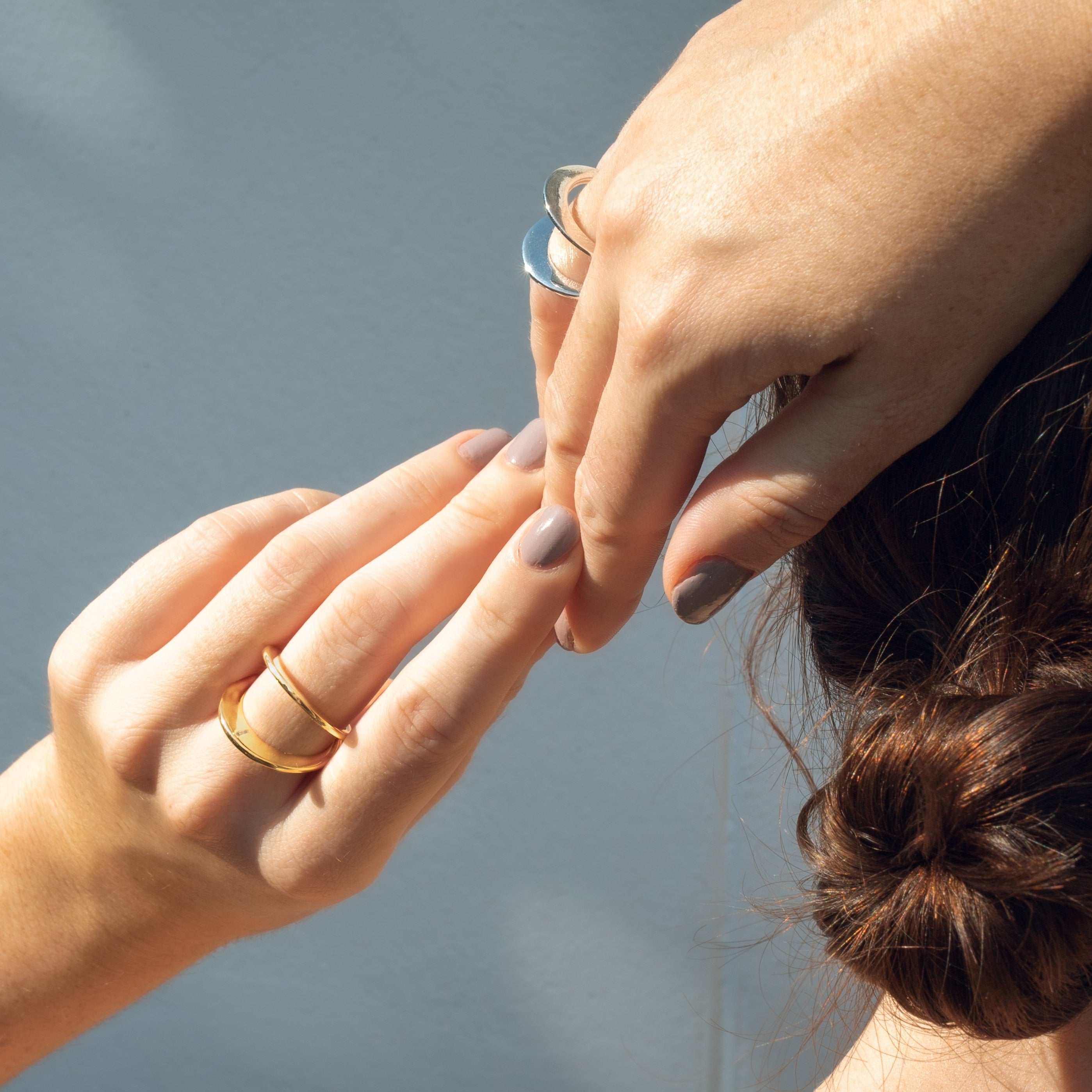 18ct Gold Vermeil White Topaz Gold Ring Duality Side View