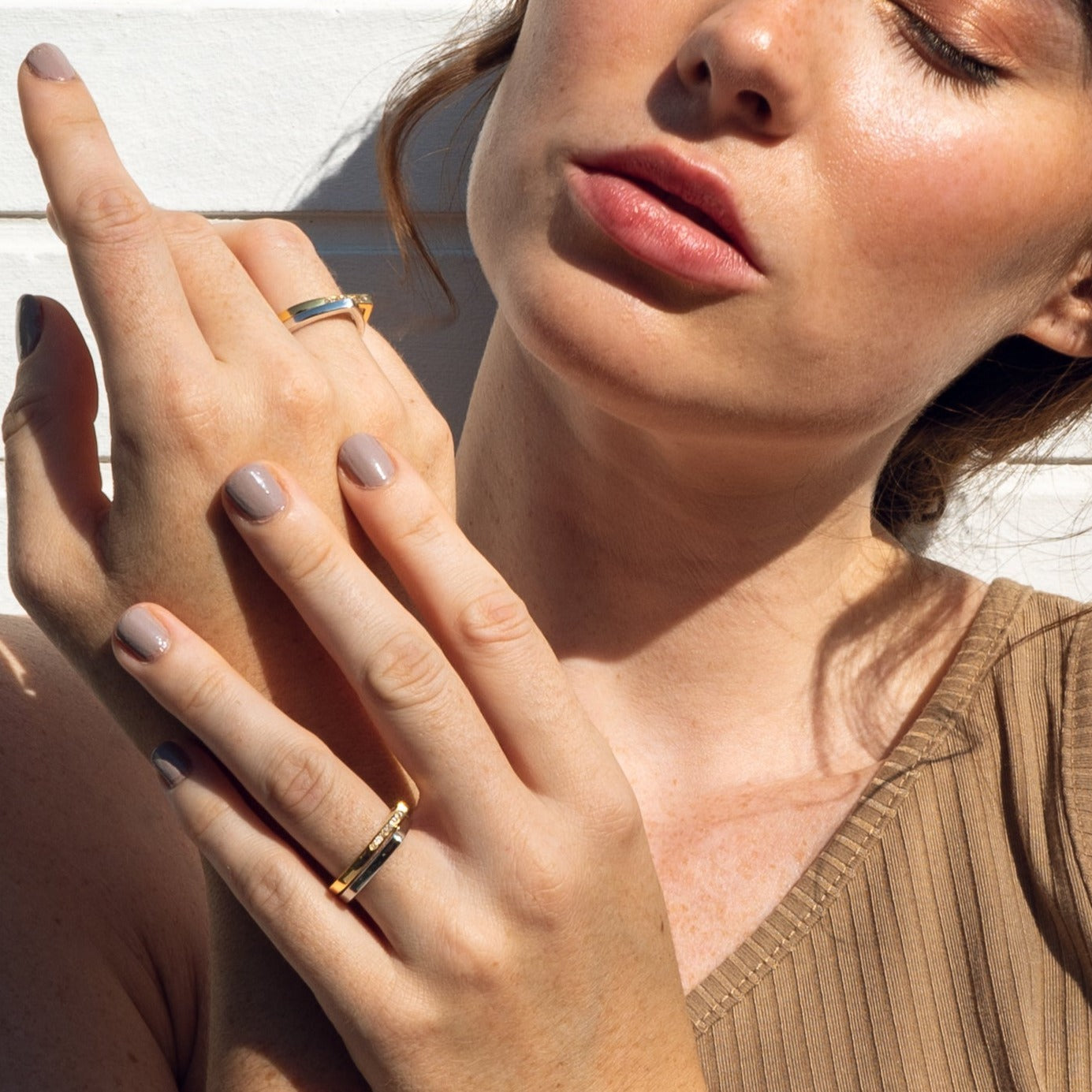 White Topaz gemstone, Gold ring, Sterling silver ring, Pear shape ring, Stack ring, Neola design ring