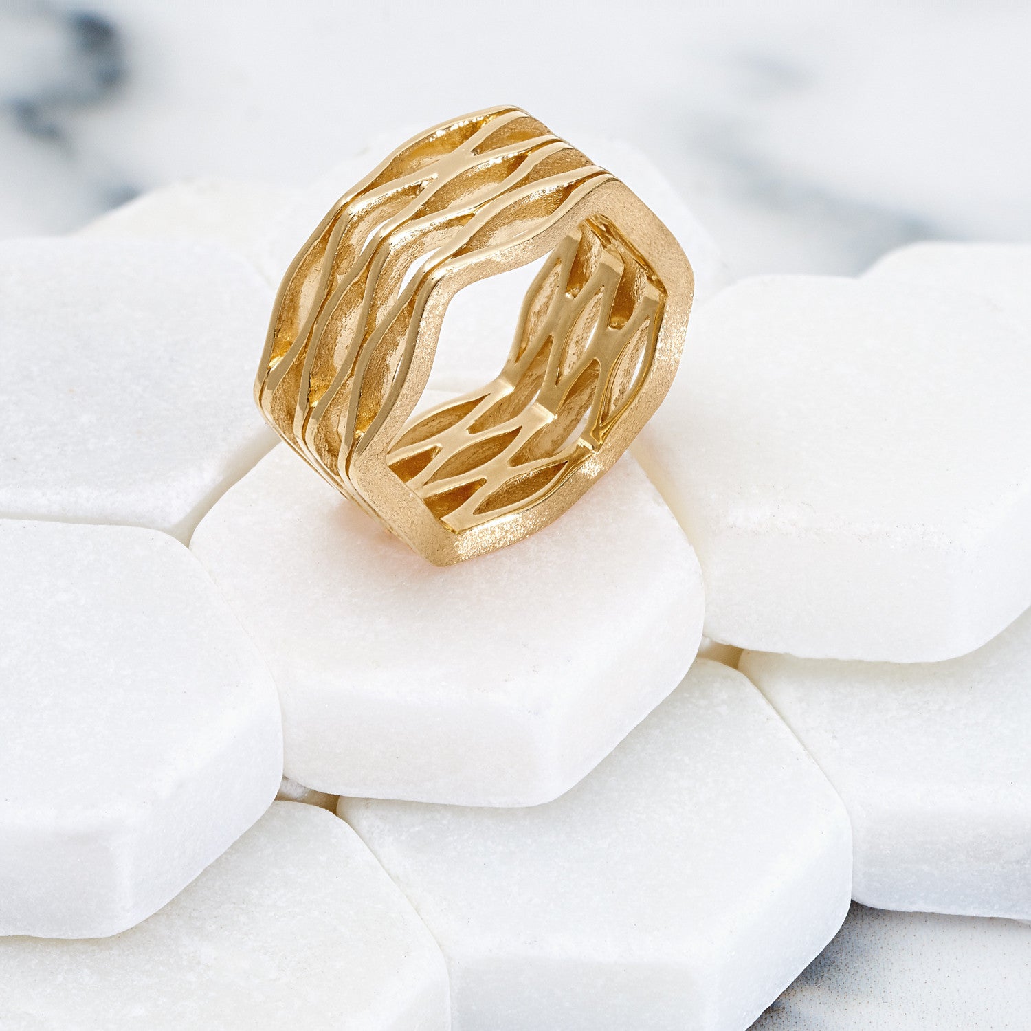 Gold Ring with Organic Design