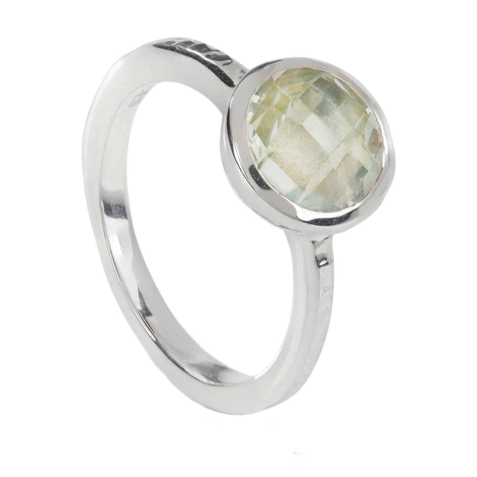 Silver Ring Green Amethyst Estella, Silver Stacking Rings, Stacking Rings, Sterling Silver Rings