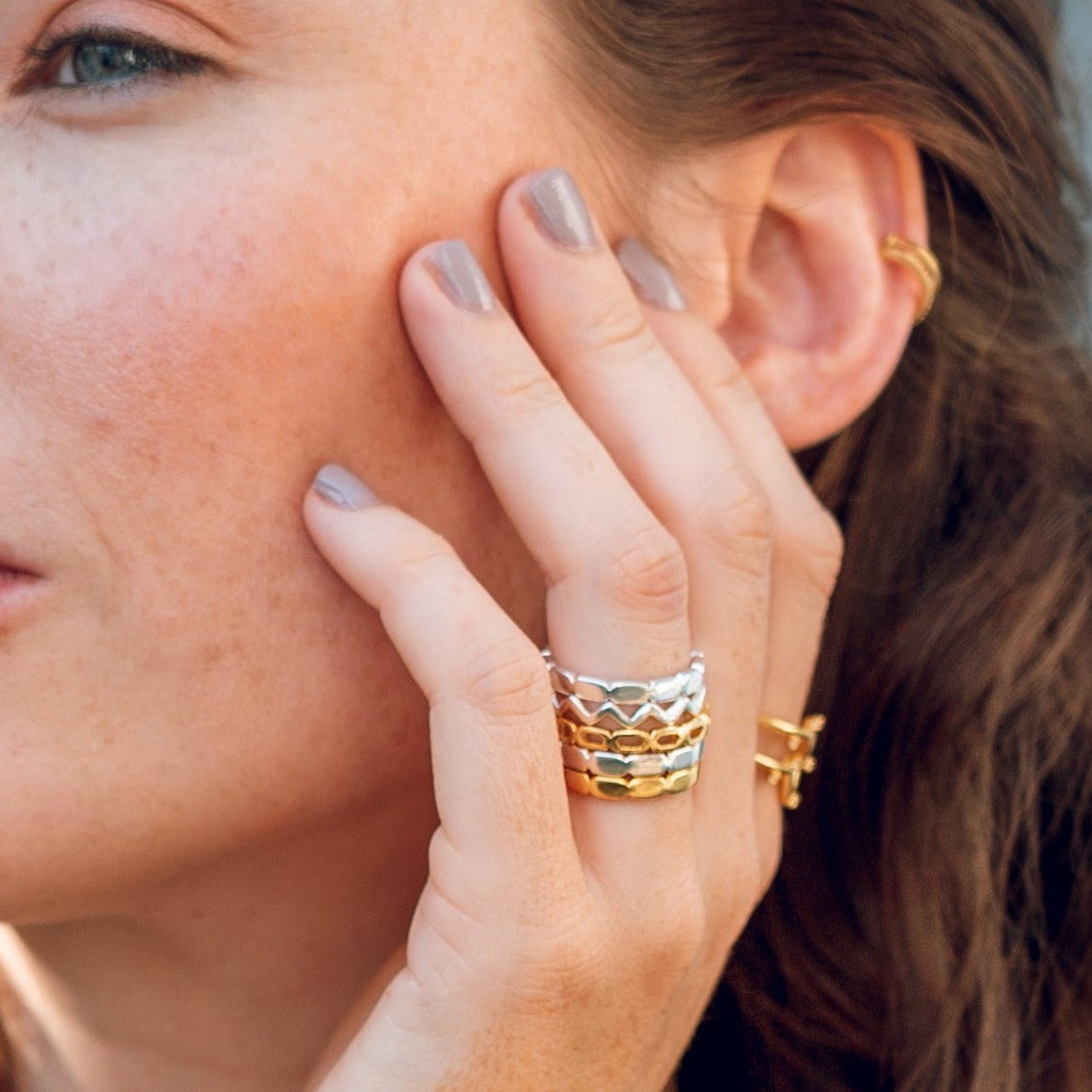 stacking ring, rose gold ring, sterling silver ring