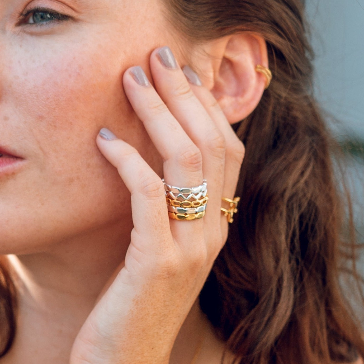 stacking ring, rose gold ring, sterling silver ring