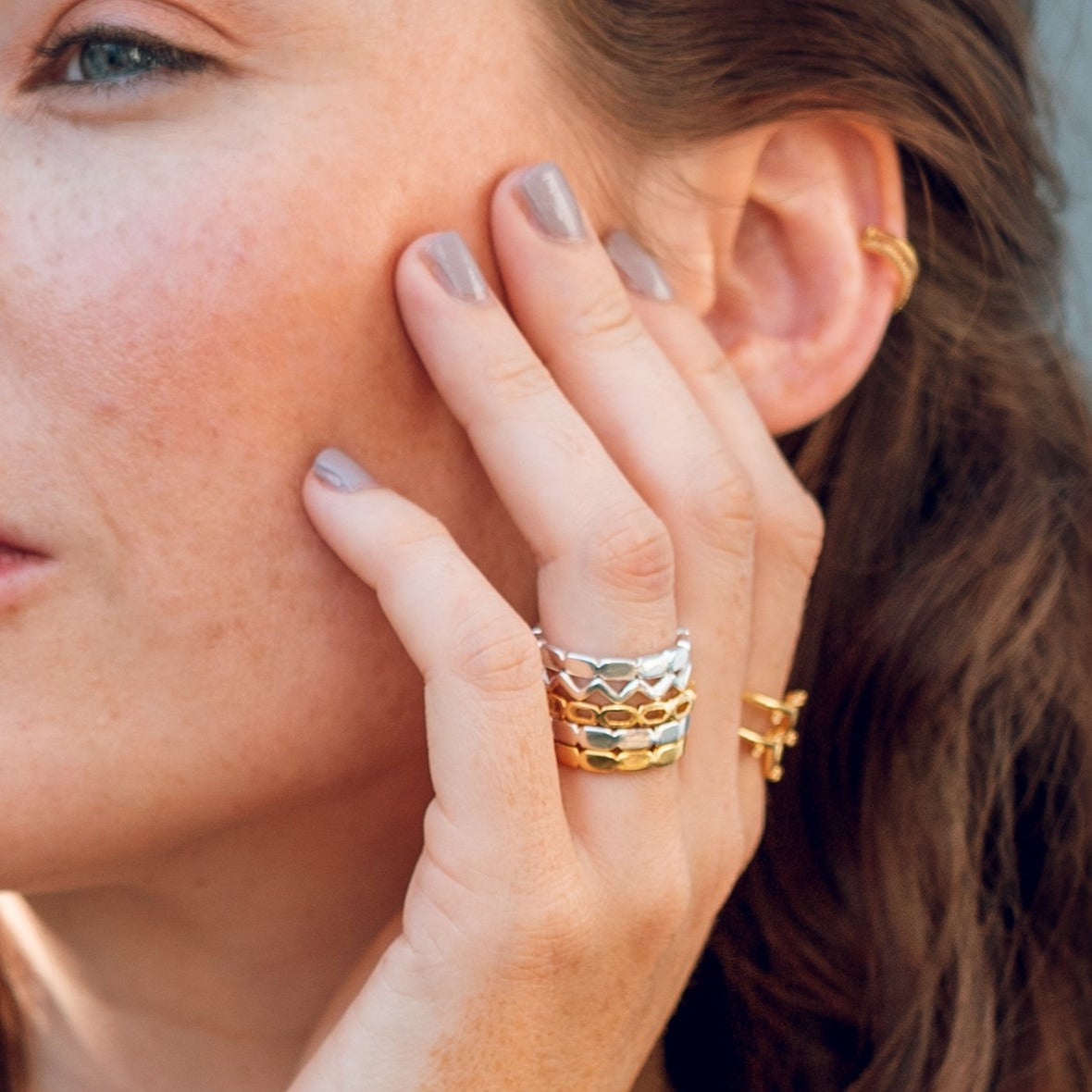 stacking ring, rose gold ring, sterling silver ring