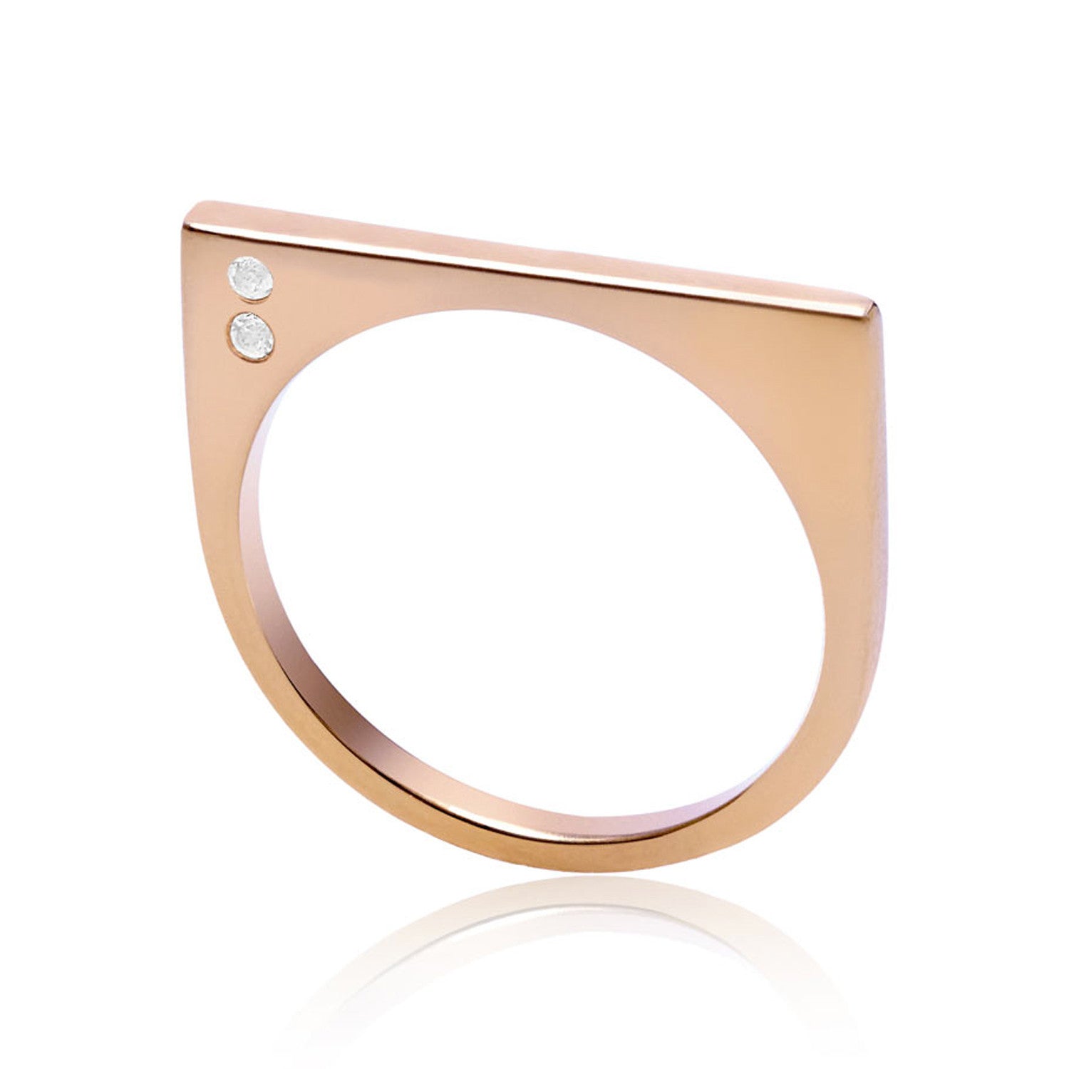 Minerva Gold Stacking Ring with White Topaz