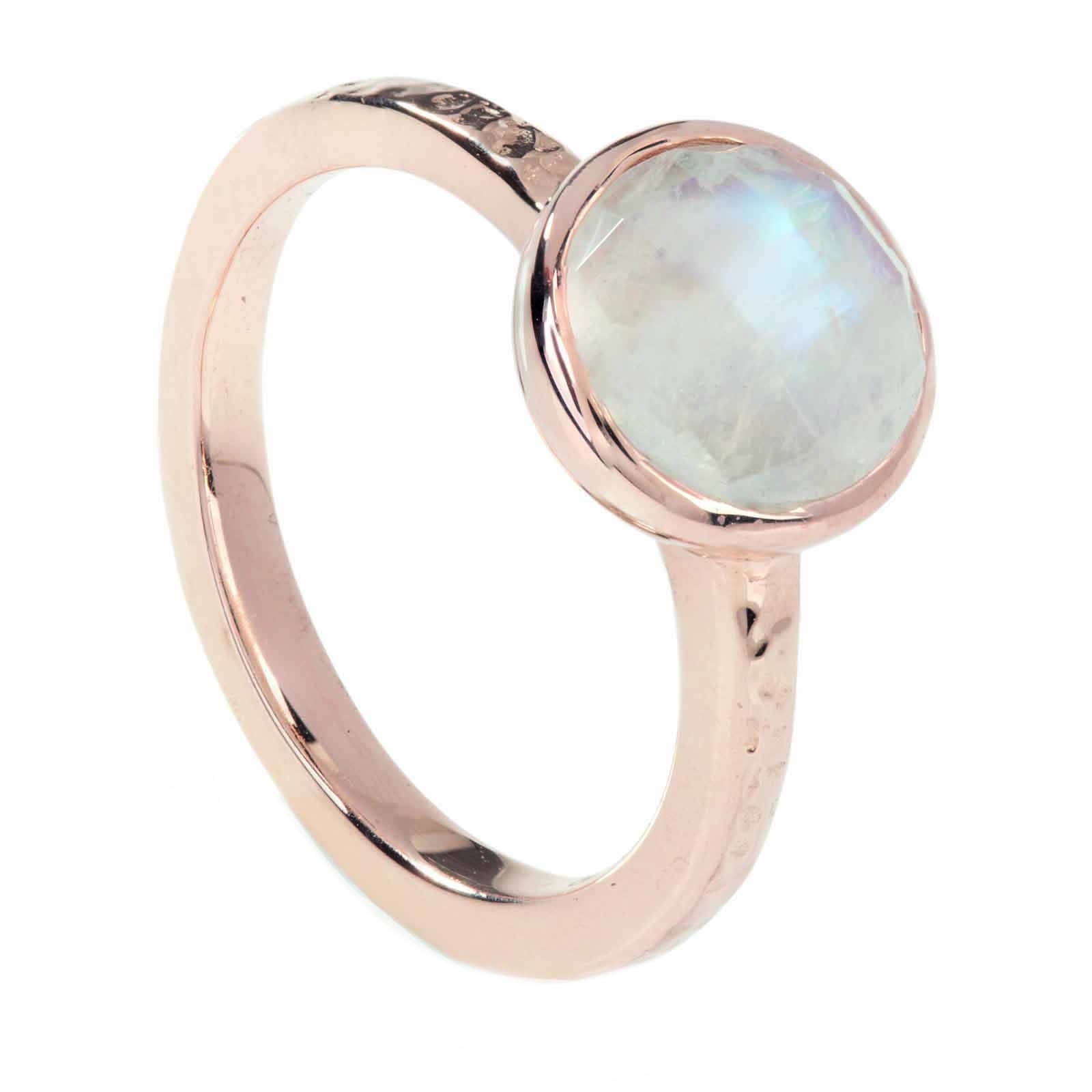 Rose Gold and Rainbow Moonstone Rose Gold Ring Estella