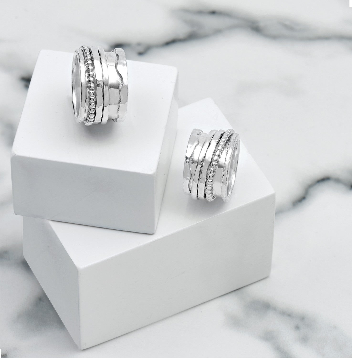 Spinning Silver Cocktail Ring