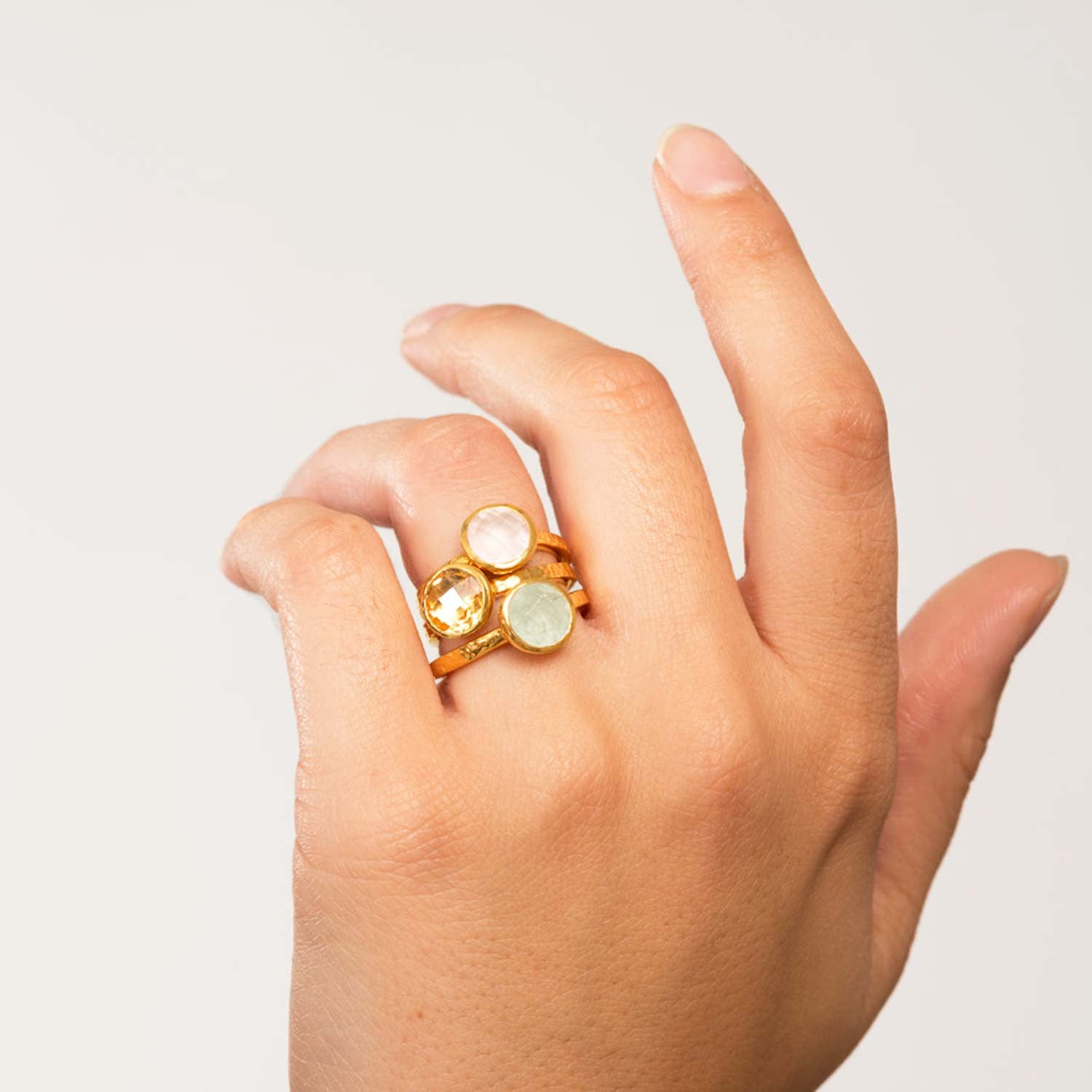 Estella Gold Stacking Ring Front View