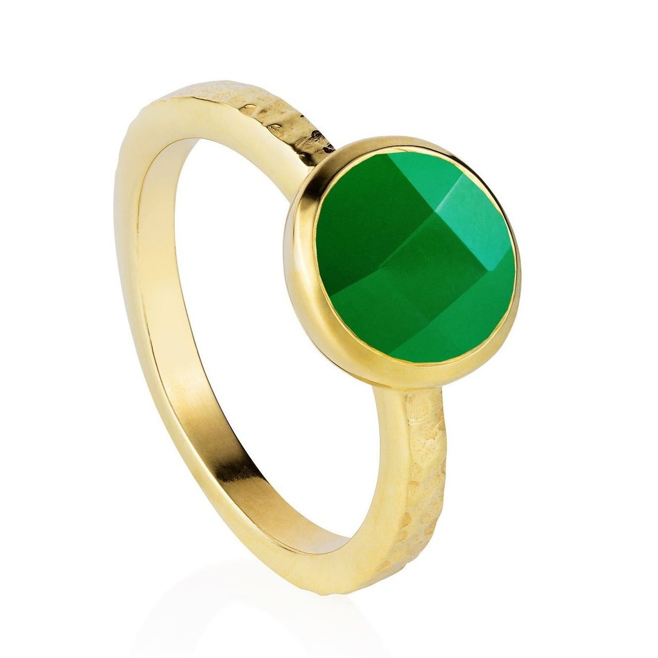 18ct Gold Vermeil and Green Onyx Gold Ring Green Onyx Estella