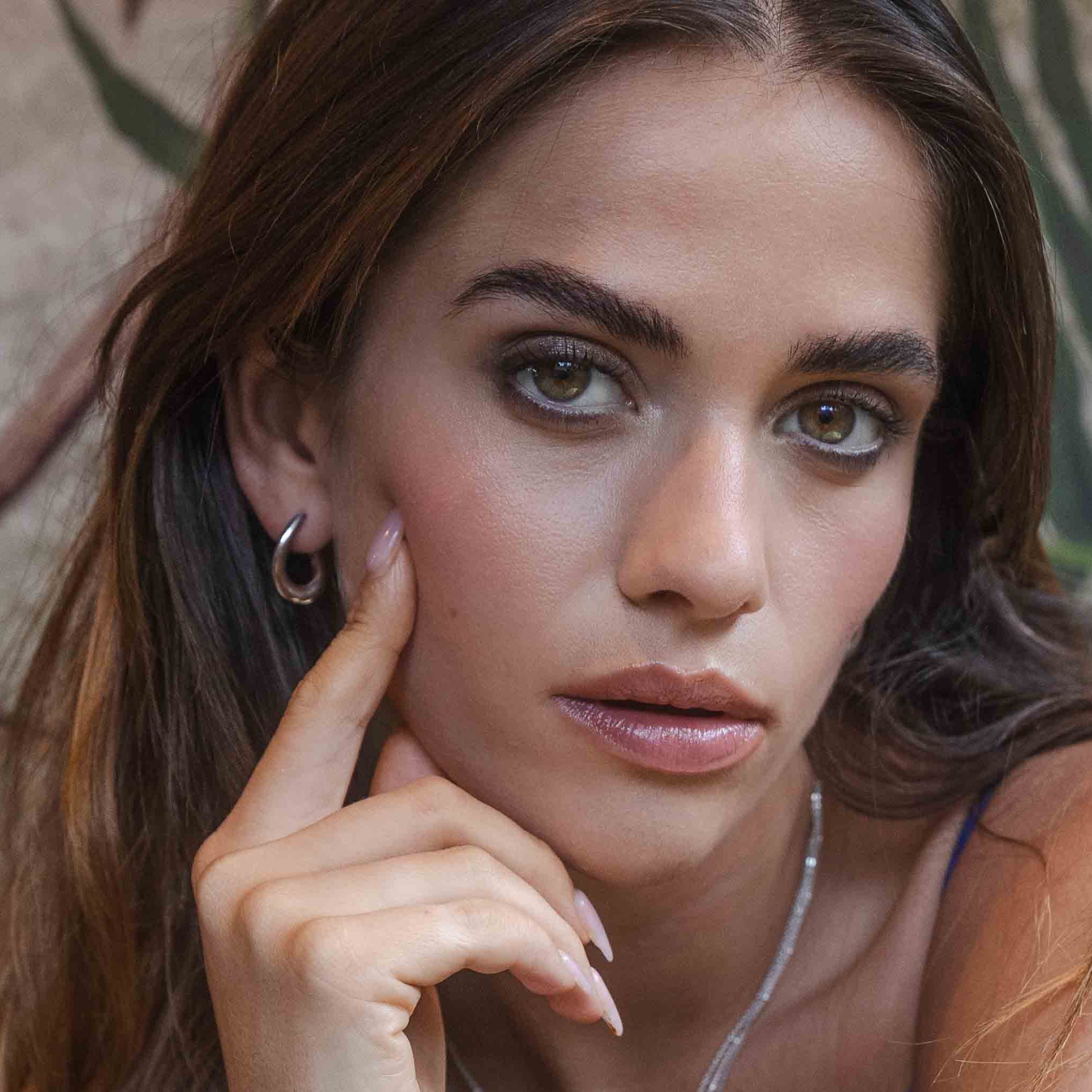 hoops in silver twisted design