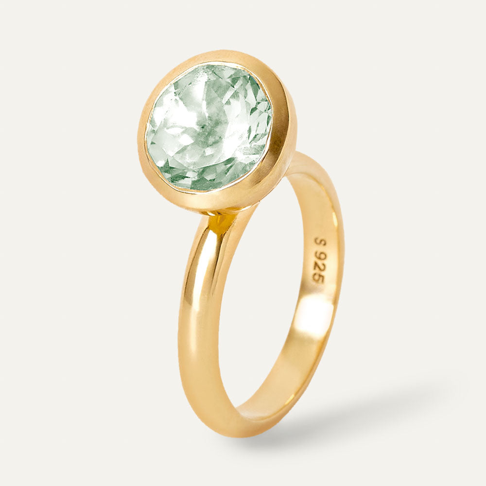 Gold Ring Green Amethyst Amis