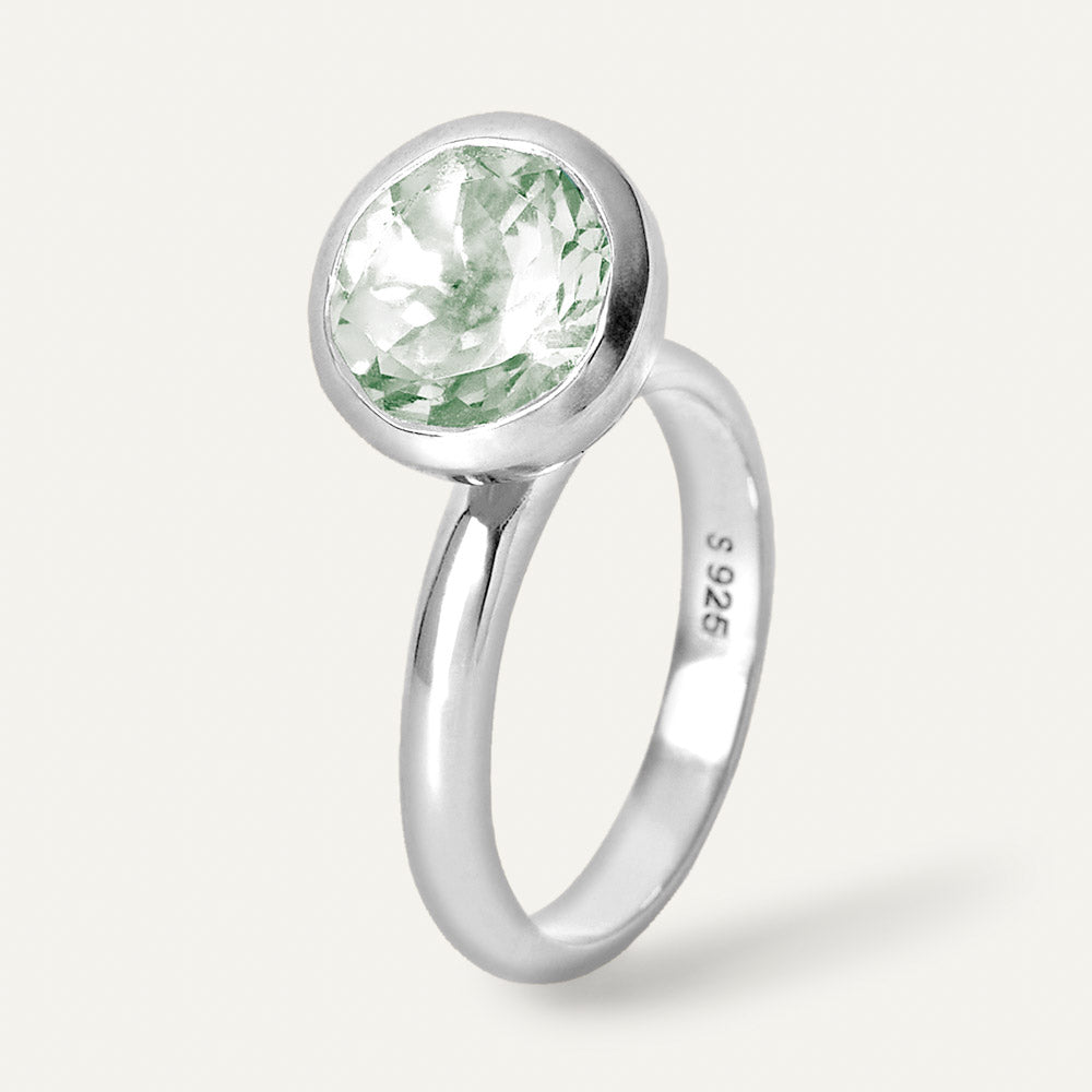 Sterling Silver Green Amethyst Ring Amis