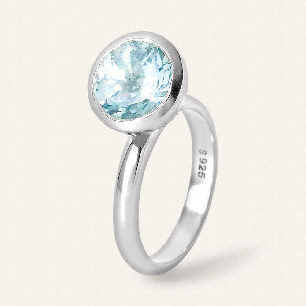 Sterling Silver Blue Topaz Ring Amis