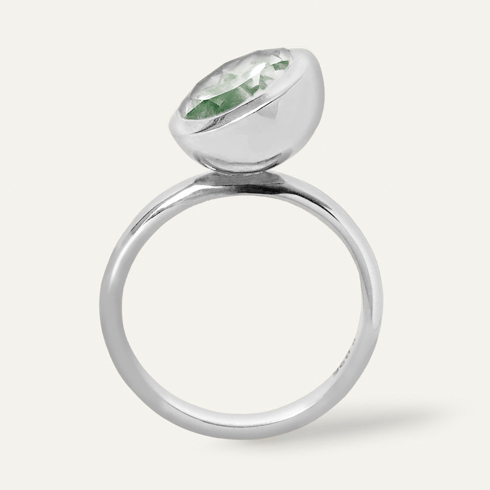 Sterling Silver Green Amethyst Ring Amis