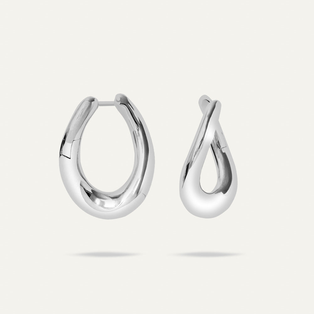 silver twisted handmade eaerrings 