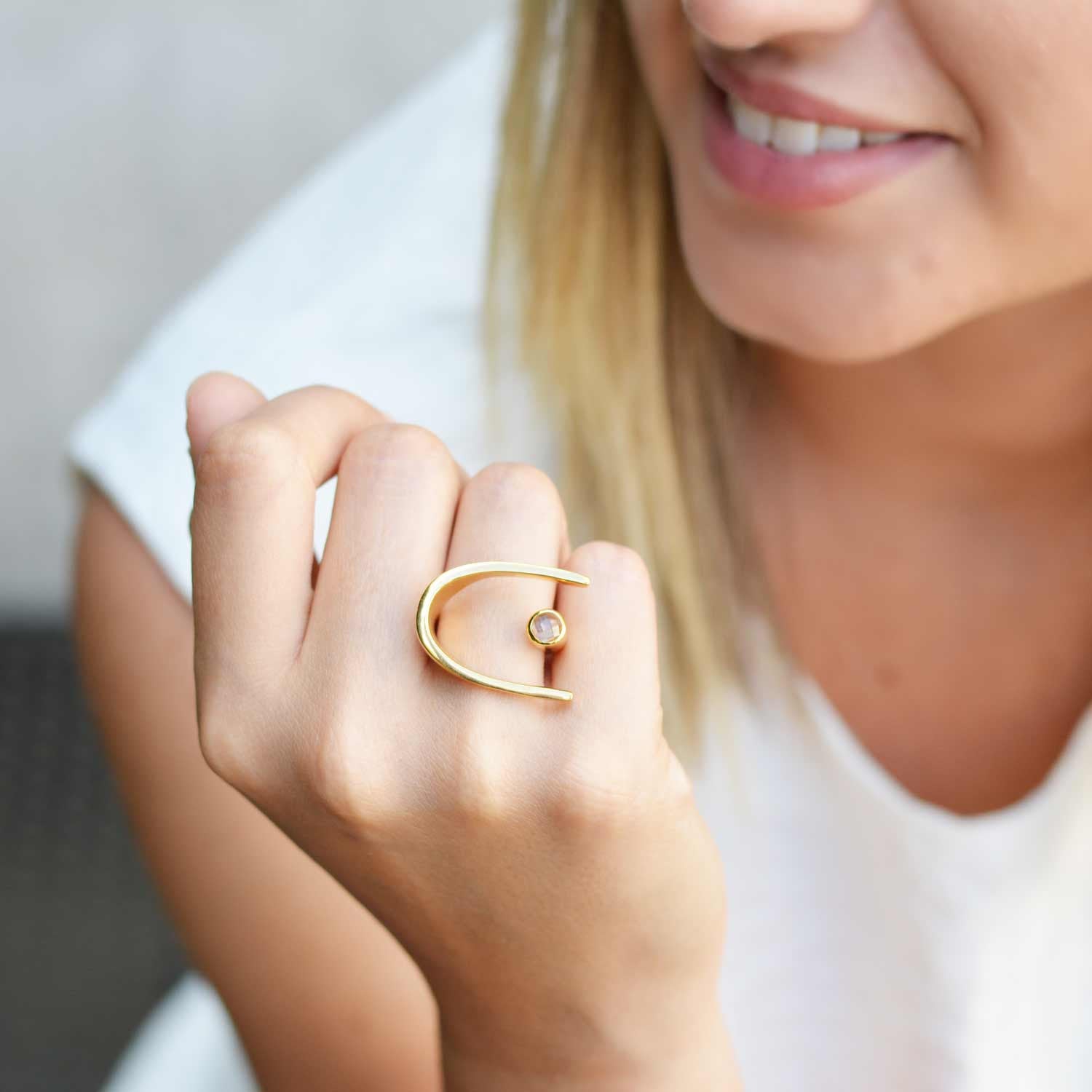 Lunaria Gold Cocktail Ring 