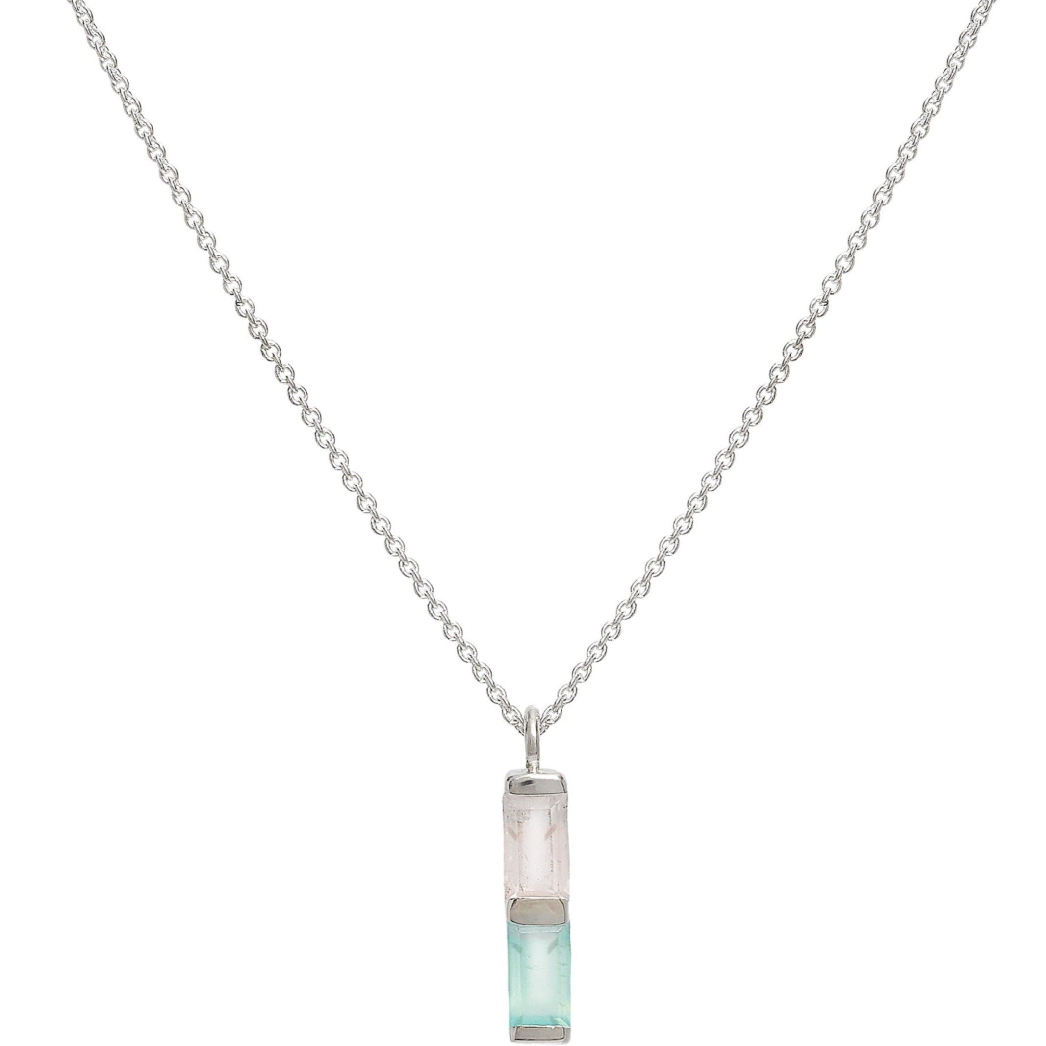 gemstone silver necklace pendant rose quartz