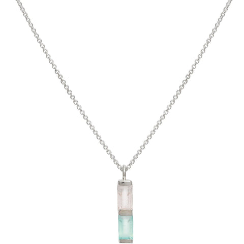 gemstone silver necklace pendant rose quartz