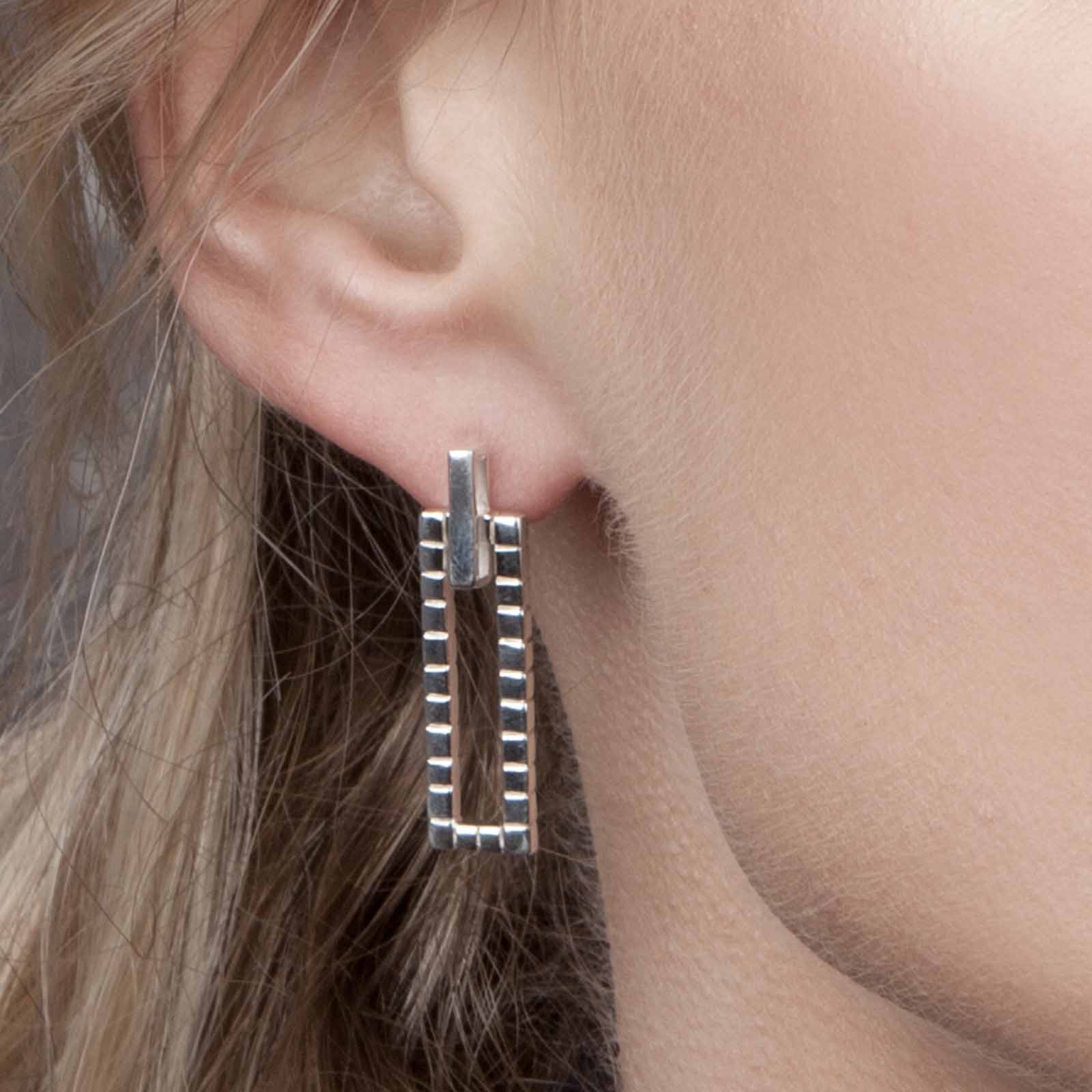 Silver Laura Geometric Earrings