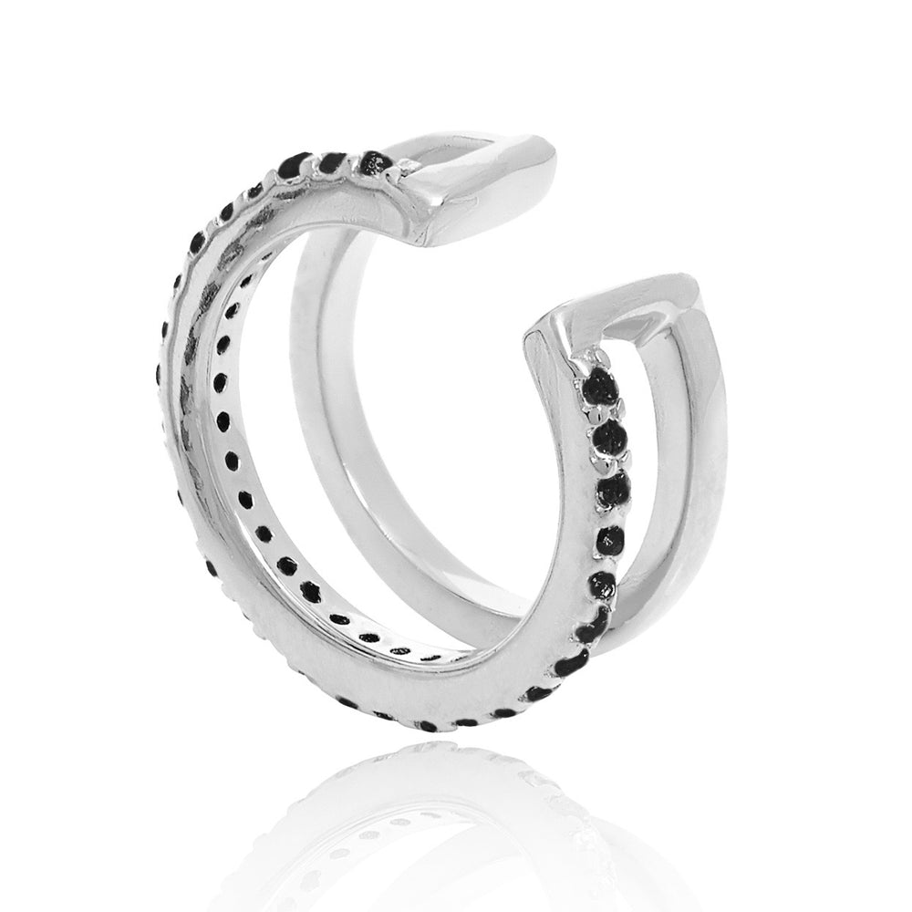 ear cuff silver silver black onyx gemstone handmade jewellery earring neola design