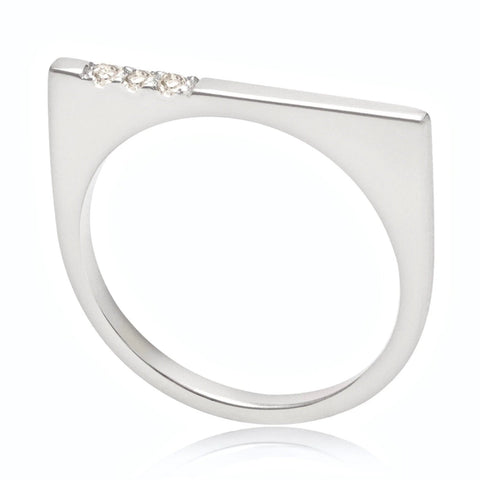 geometric silver ring neola design minerva bar stacking