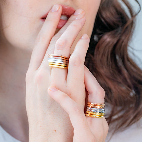stacking, ring, gold, handmade, neola design