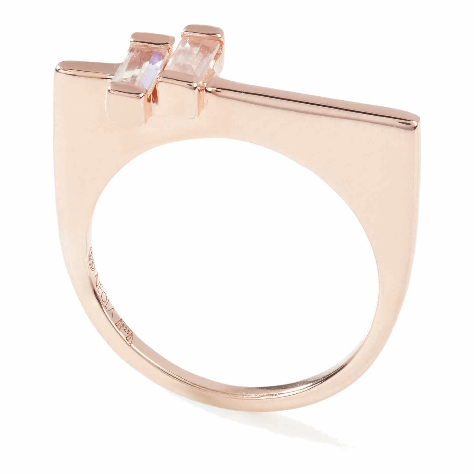 18ct rose gold vermeil set insterling silver. Anais ring with rose quartz. Fine British jewellery ethically handmade