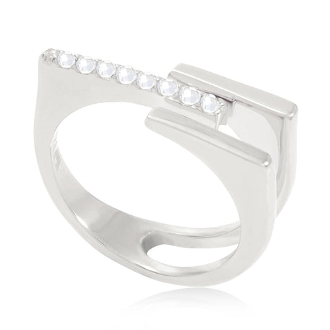 Neringa Silver Stacking Ring with White Topaz