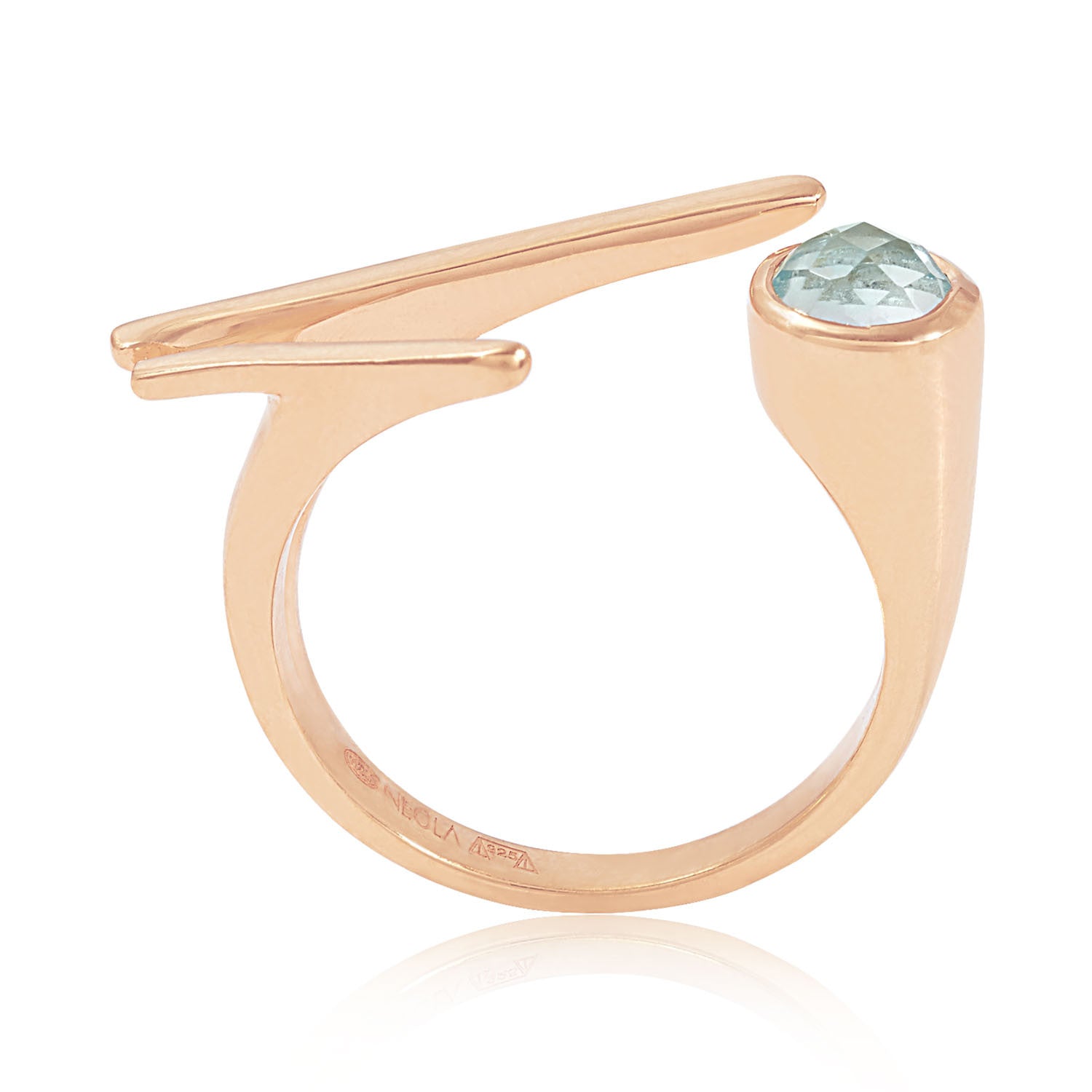 Roxanne Rose Gold Ring with geometric topaz