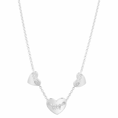 Sterling silver heart necklace. Fine British jewellery ethically handmade