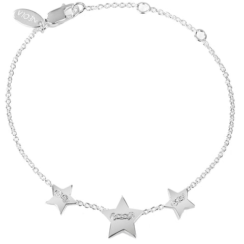 Sterling silver star bracelet. Fine British jewellery ethically handmade