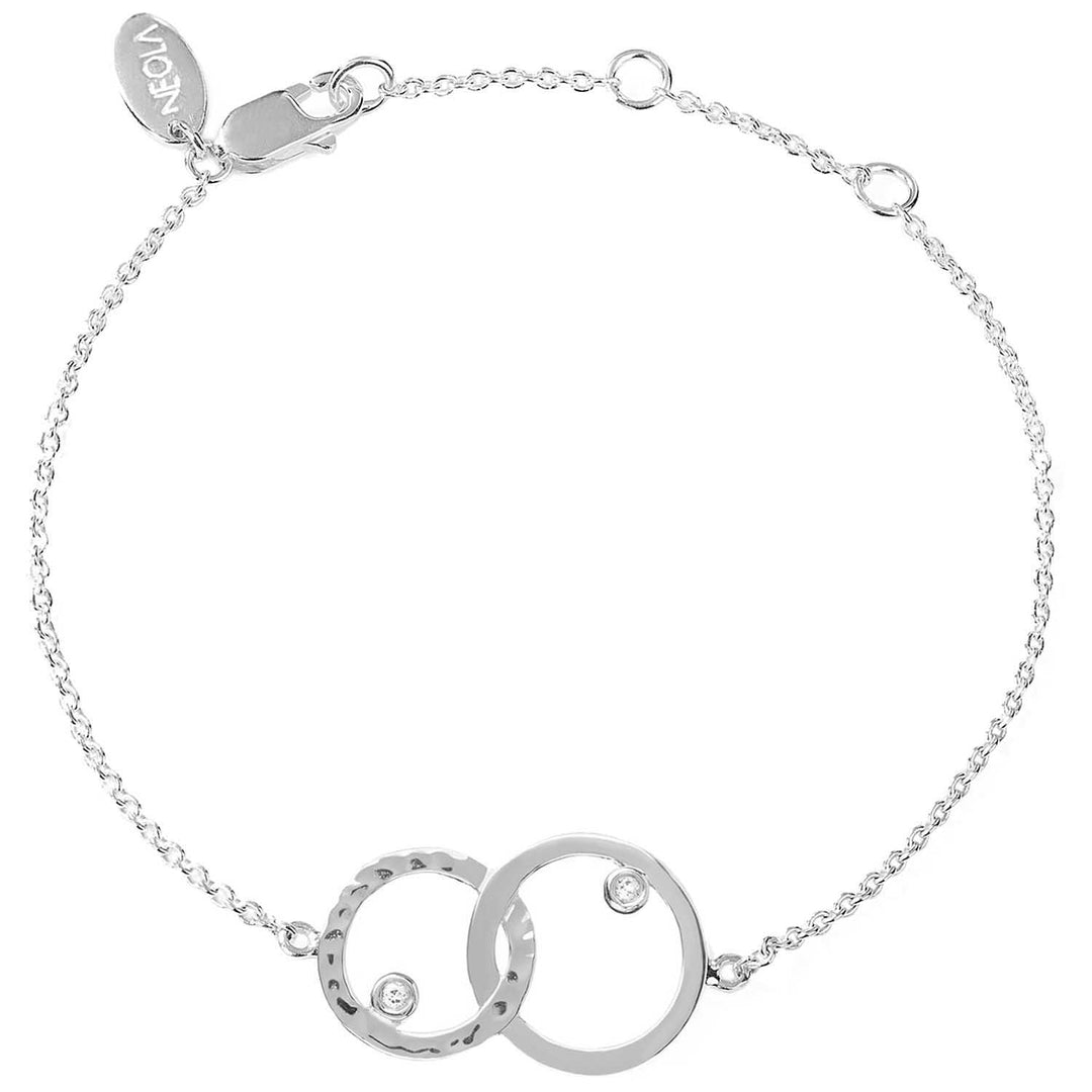 sterling silver unity bracelet with white topaz. Fine British jewellery ethically handmade