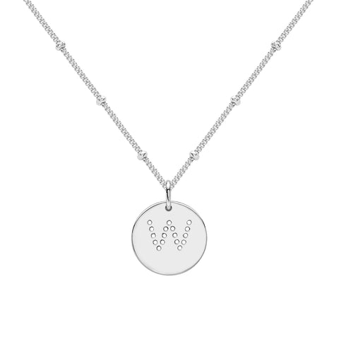 alphabet necklace with letter pendant in Sterling Silver 