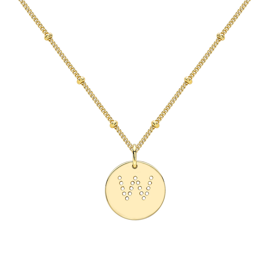 alphabet necklace with letter pendant in 18ct Gold Vermeil